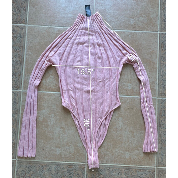 Zara -NWOT- Mock-neck BodySuit Pink size‎ M - Picture 2 of 7